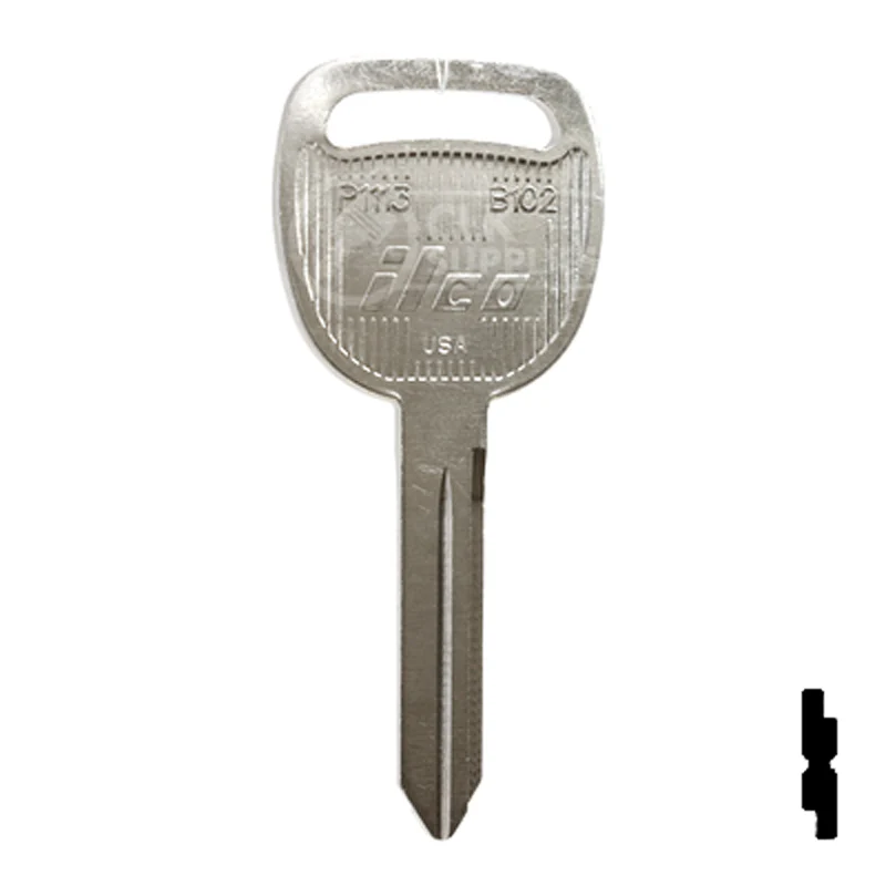 Uncut  Key Blank | General Motors | P1113, B102 - Image 2