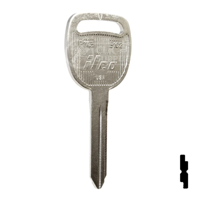 Uncut  Key Blank | General Motors | P1113, B102 - Image 3