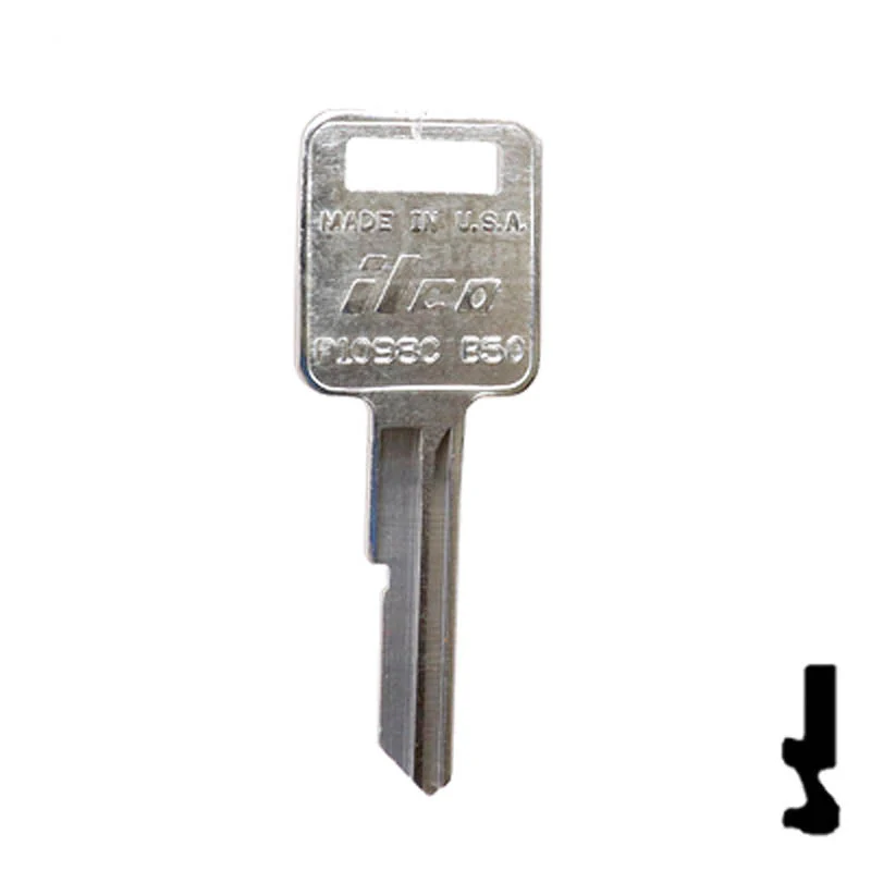 Uncut  Key Blank | General Motors | P1098C, B50 - Image 2