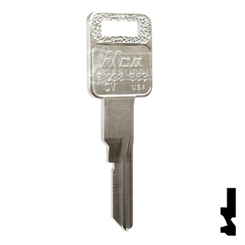 Uncut Key Blank | General Motors | P1098CV, B63 - Image 3