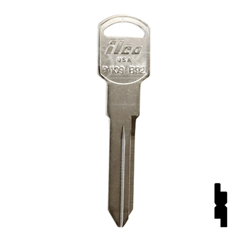 Uncut Key Blank | General Motors | P1109, B92 - Image 2