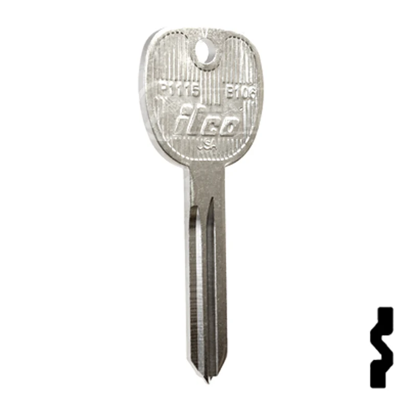 Uncut Key Blank | General Motors | P1115, B106 - Image 3