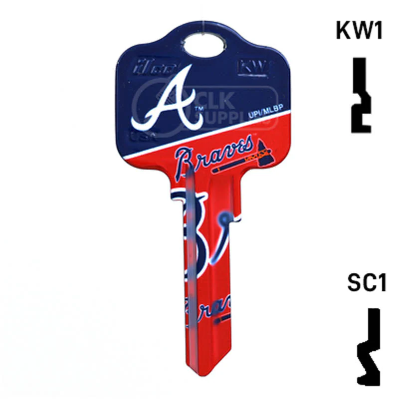 Uncut Key Blank | MLB ATLANTA BRAVES | Choose Keyway - Image 2