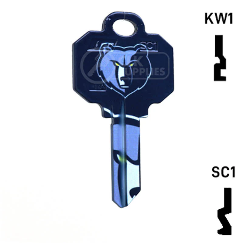Uncut Key Blank | NBA Memphis Grizzlies | Choose Keyway - Image 2