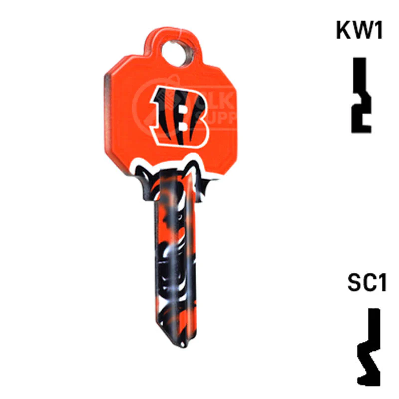 Uncut Key Blank | NFL Cincinnati Bengals | Choose Keyway - Image 16