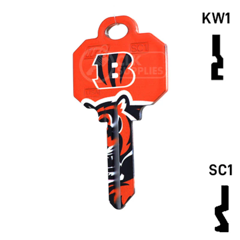 Uncut Key Blank | NFL Cincinnati Bengals | Choose Keyway - Image 23