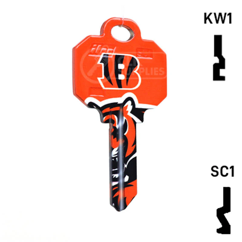 Uncut Key Blank | NFL Cincinnati Bengals | Choose Keyway - Image 3