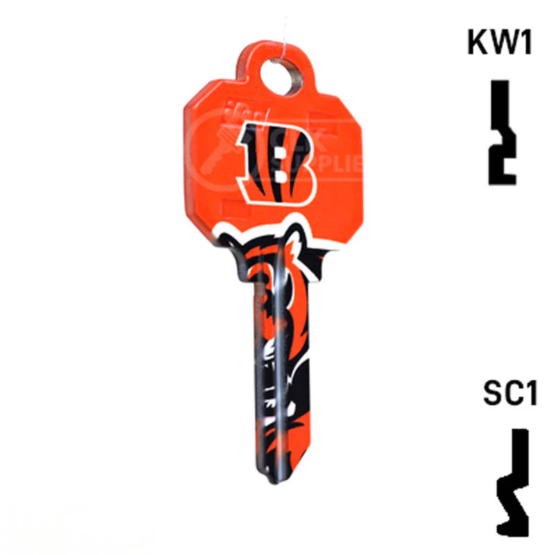 Uncut Key Blank | NFL Cincinnati Bengals | Choose Keyway - Image 4