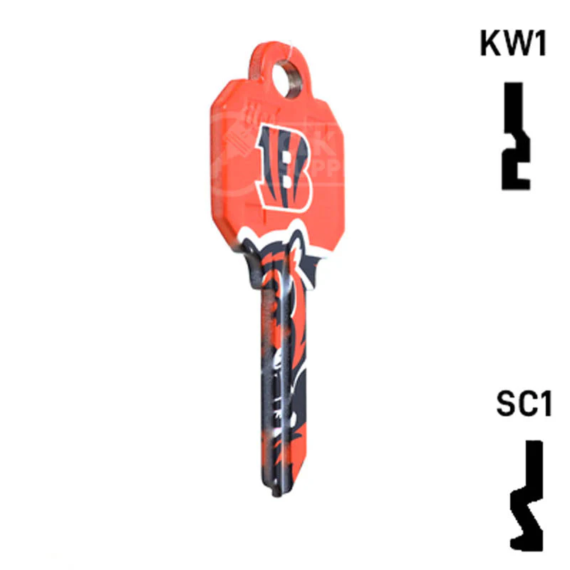 Uncut Key Blank | NFL Cincinnati Bengals | Choose Keyway - Image 5