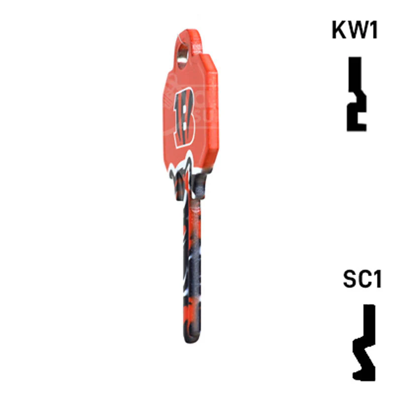Uncut Key Blank | NFL Cincinnati Bengals | Choose Keyway - Image 8