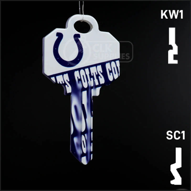 Uncut Key Blank |  NFL INDIANAPOLIS COLTS | Choose Keyway - Image 15