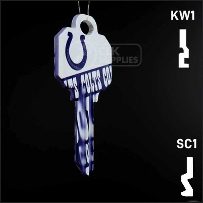 Uncut Key Blank |  NFL INDIANAPOLIS COLTS | Choose Keyway - Image 17