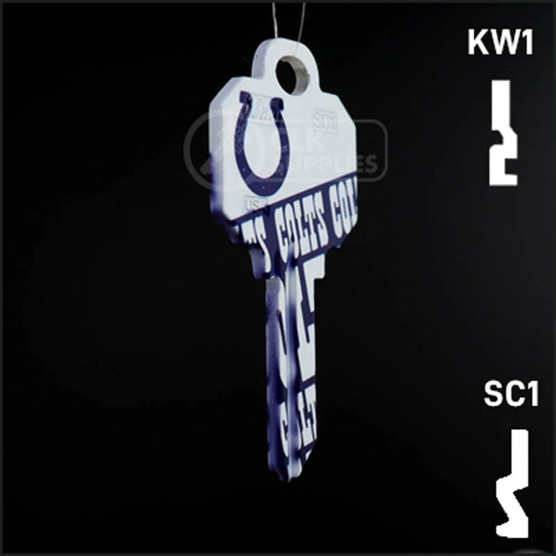 Uncut Key Blank |  NFL INDIANAPOLIS COLTS | Choose Keyway - Image 5