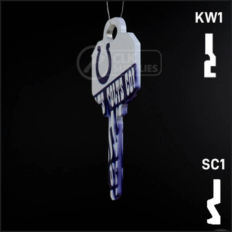 Uncut Key Blank |  NFL INDIANAPOLIS COLTS | Choose Keyway - Image 9