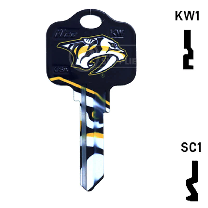 Uncut Key Blank | NHL Nashville Predators | Choose Keyway