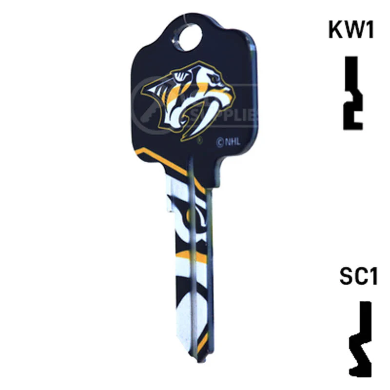 Uncut Key Blank | NHL Nashville Predators | Choose Keyway - Image 10