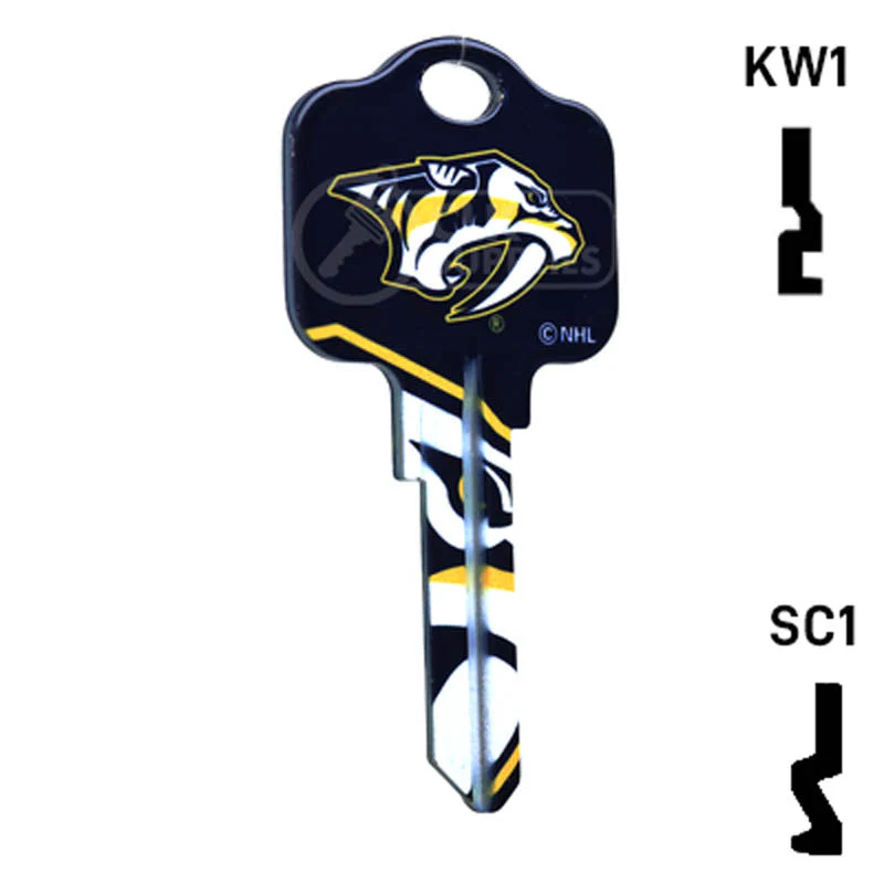 Uncut Key Blank | NHL Nashville Predators | Choose Keyway - Image 15