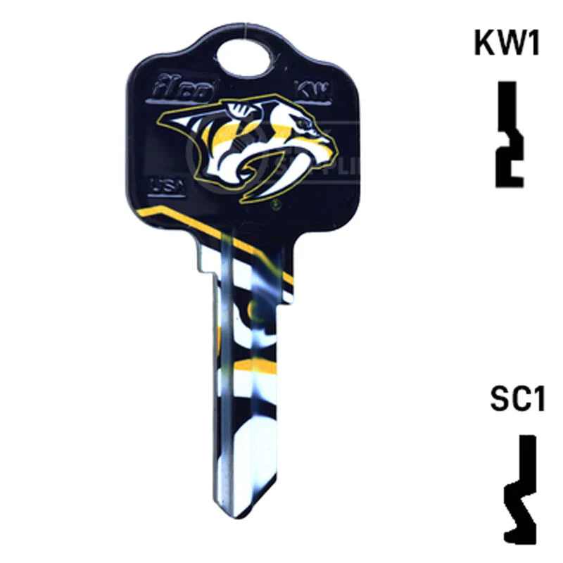 Uncut Key Blank | NHL Nashville Predators | Choose Keyway - Image 2