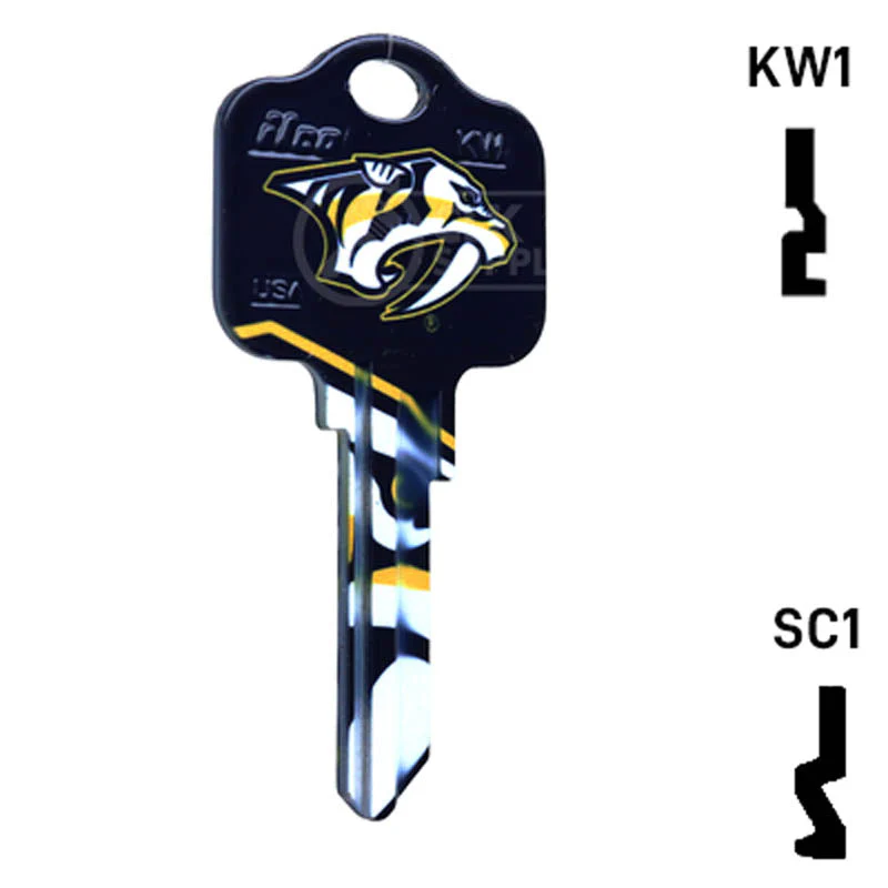 Uncut Key Blank | NHL Nashville Predators | Choose Keyway - Image 3