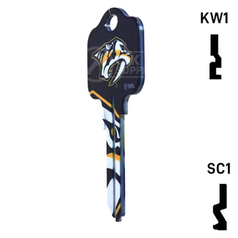 Uncut Key Blank | NHL Nashville Predators | Choose Keyway - Image 9