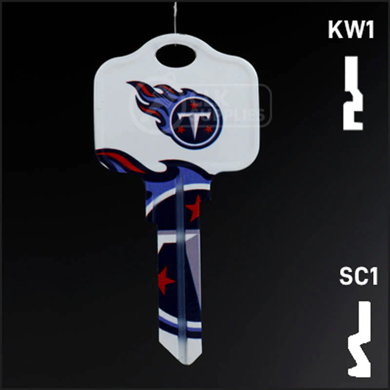 Uncut Key Blank | NFL Tennessee Titans | Choose Keyway - Image 13